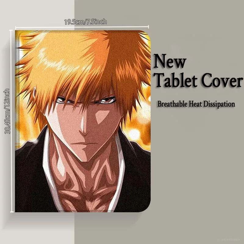 Bleach populair anime-logo voor iPad Pro Air Mini 2 3 4 5 6 7 7e 8e 9e 10e 11e 10.2 9.7 10.5 10.9 11 12.9 13 tablethoes