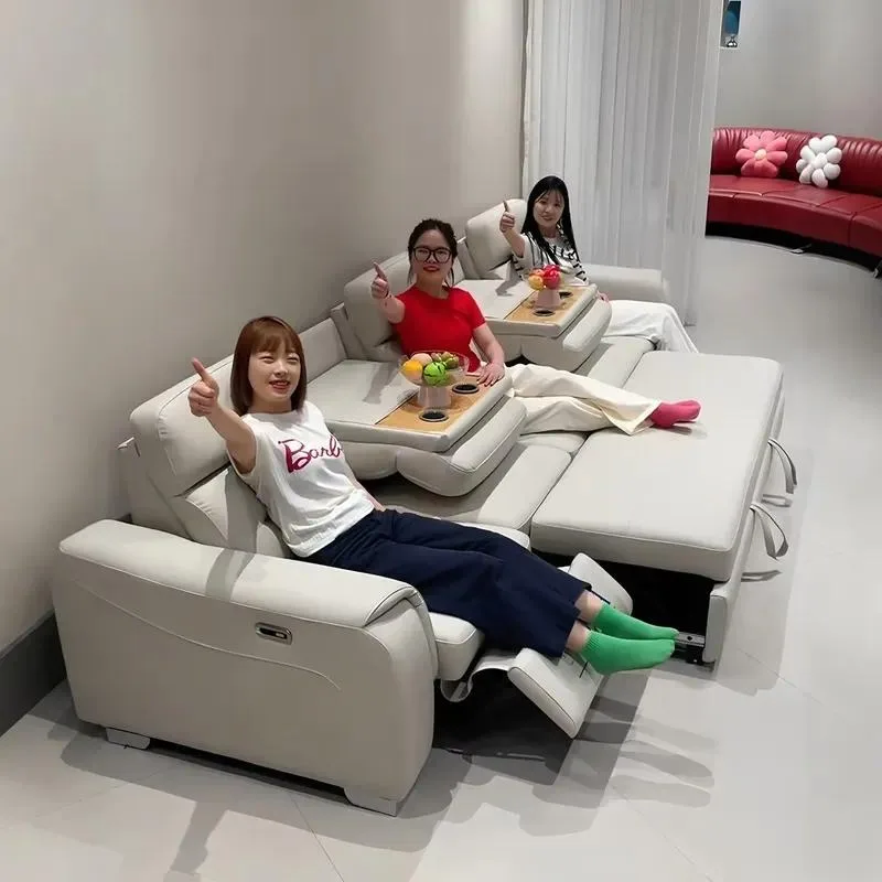 luxury modular segmented 5-seat multi-functional folding bed electric recliner  living room supplier