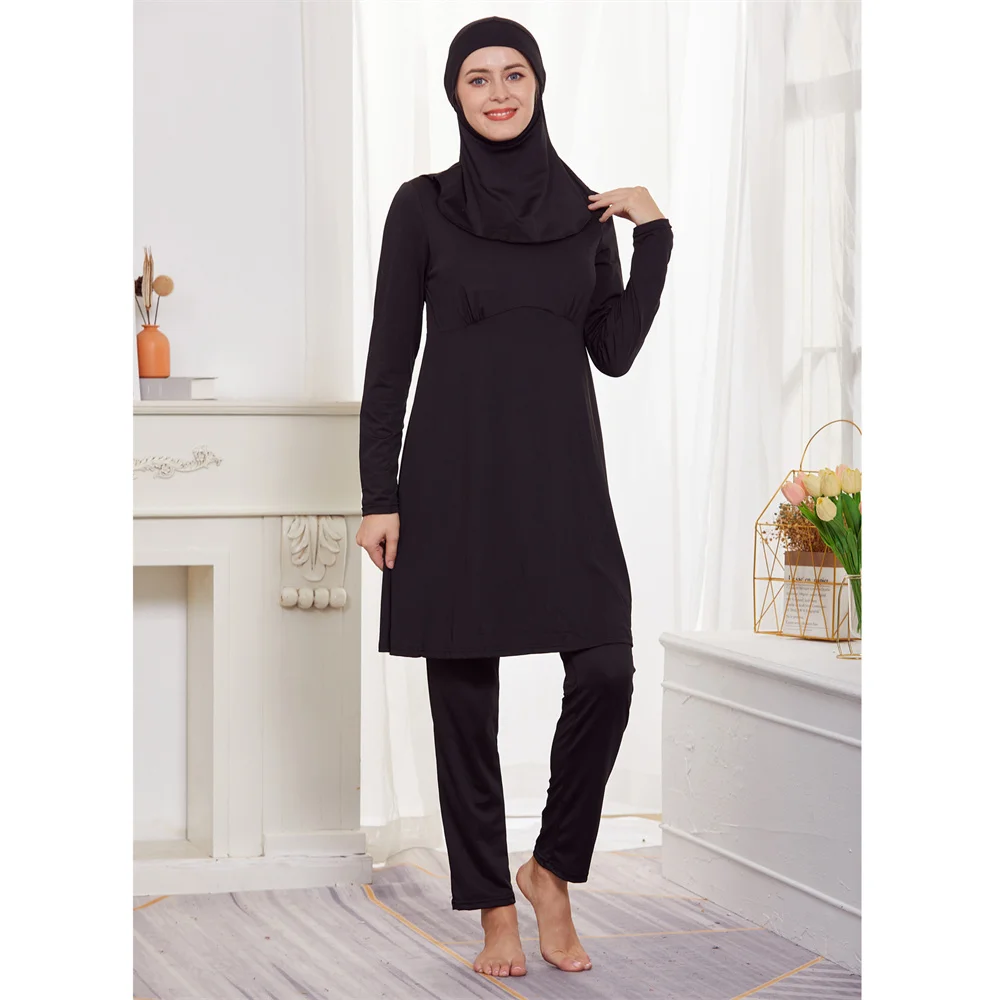 3 Pieces Burkini Women Muslim Hijab Swimwear Modest Islamic Beachwear Swimsuit Arab Bathing Suit Femme Musulmane Maillot De Bain