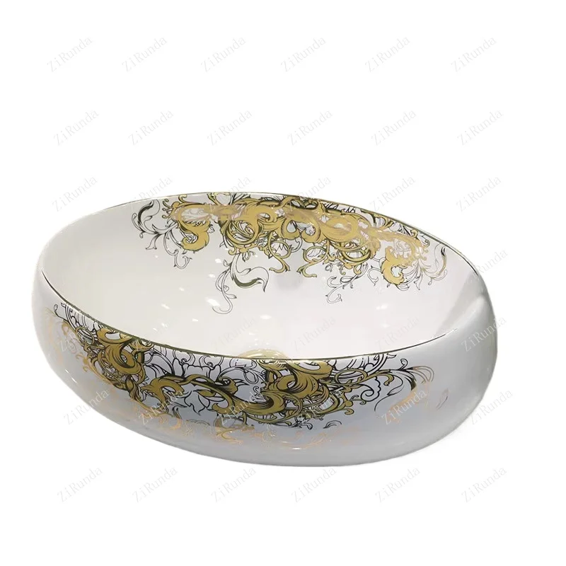 

*Art table basin Washbasin Washbasin Ceramic basin Household bathroom Washbasin Oval