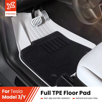 YZ TPE White Foot Pad For Tesla Model Y 3 Highland Floor Liner Fully Surrounded 2021-2025 Floor Mats Waterproof Non-Slip Carpet
