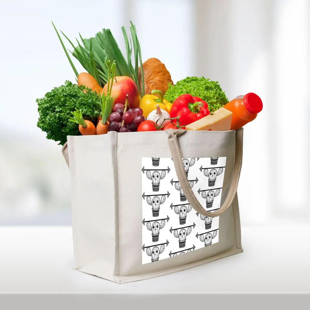 HALTERO cactus Tote Bag tote bags men reusable shopping bag bags woman 2025 custom fabric bag