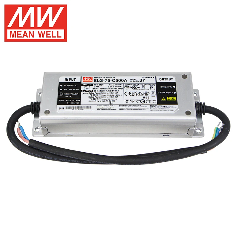 MEAN WELL ELG-240-C700AB-3Y Constant Current LED Driver with 3 in 1 Dimming Function 500mA 700mA 1050mA 1400mA 1750mA 2100mA