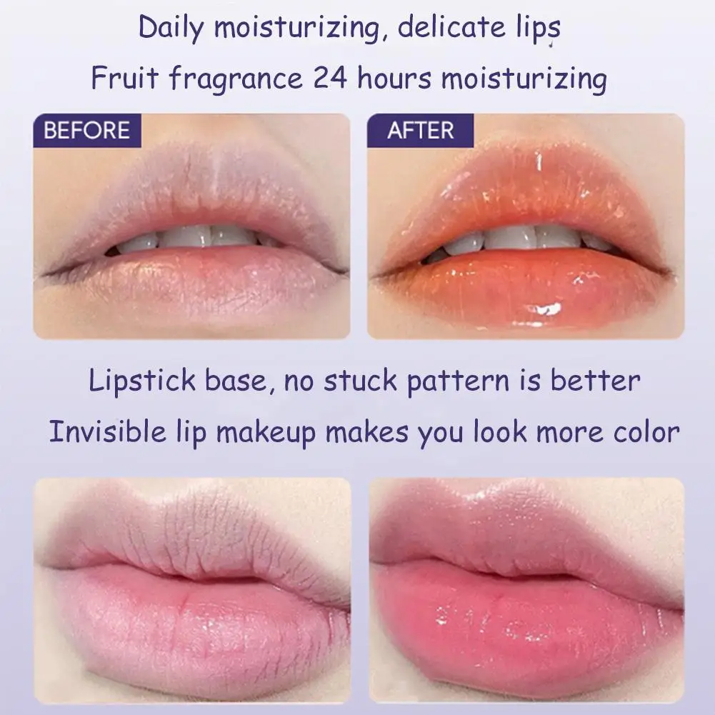 Hydrating Glossy Lip Oil with Metal Applicator,Plumping Moisturizing Lip Care Tint for Dry Lips Transparent Lip Jelly Makeup