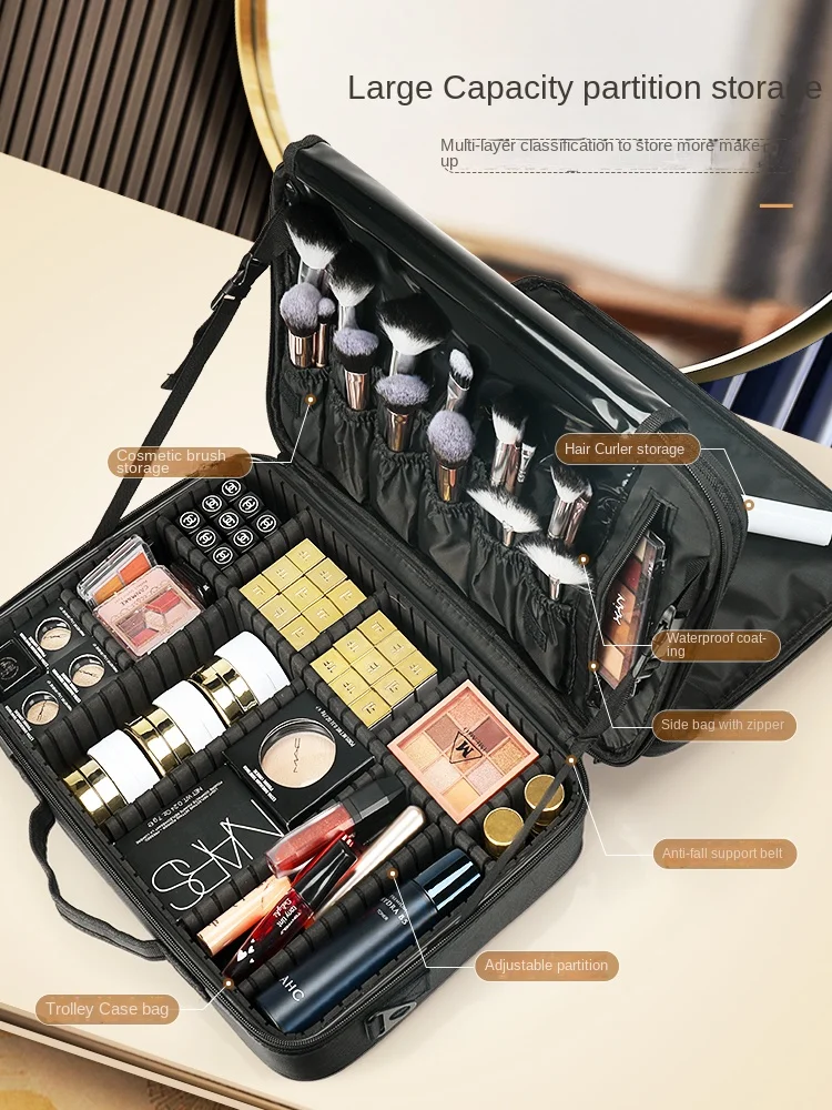 Cosmetic Bag Women's Portable Large Capacity Make up Specialist Heel Makeup Storage Bag Tattoo Toolbox Box Cube Style Cloth Bag