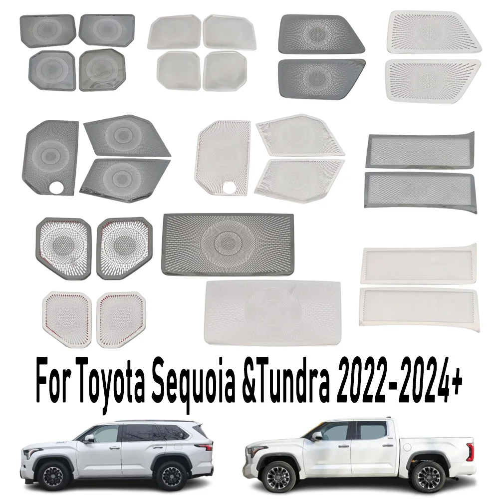 

Steel Door A Pillar Stereo Audio Speaker Round Frame Stick Cover Trim Accessories For Toyota Tundra/Sequoia 2022 2023 2024 2025+
