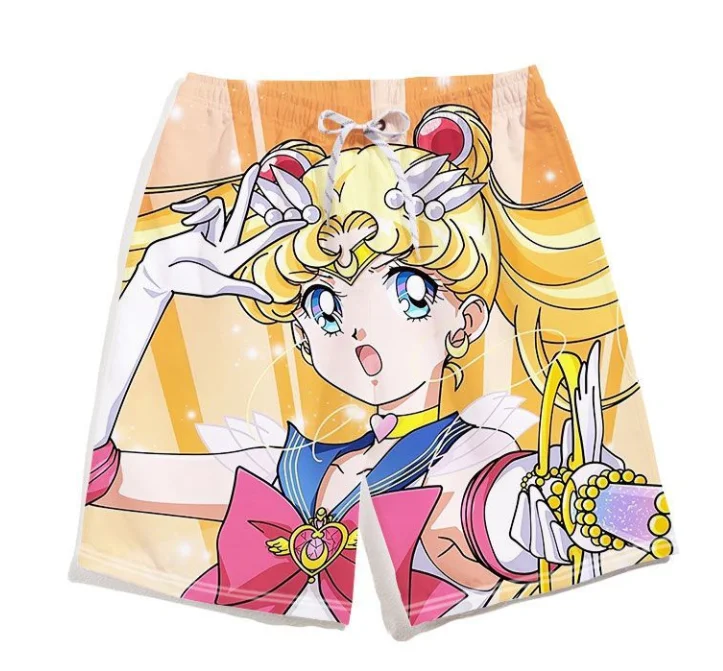 

Шорты для женщин в коллаборации с Sailor Moon, летние брюки с 2D-принтом, аниме-товары Water Ice Moon, трендовые шорты 5 дюймов
