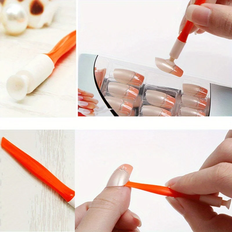 1PC Presson Nail Auxiliary Adhesive Suction Cup Rack Patches Mini Holder Clip Mini Pry Open Remove Flase Nail Type Patche Bar