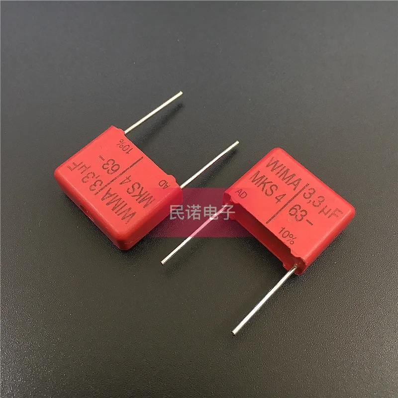 

5/10/50pcs German WIMA Film Capacitor MKS4 63V 3.3UF 63V 335 3U3 Pitch 15mm Audio passive capacitor