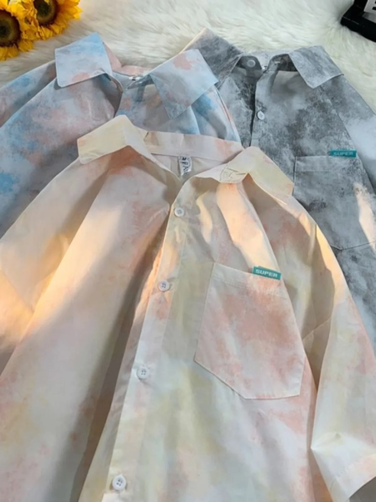 

Летняя мужская одежда ort Sve большого размера, свободная, дышащая, легкая, окрашенная в работе, солнцезащитная верхняя одежда