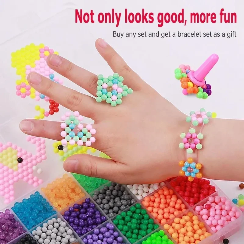 Water Mist Bead DIY Kit With Templates Creative Educational Toy Perfect for Parent Child Activities and Party Favors Holidays