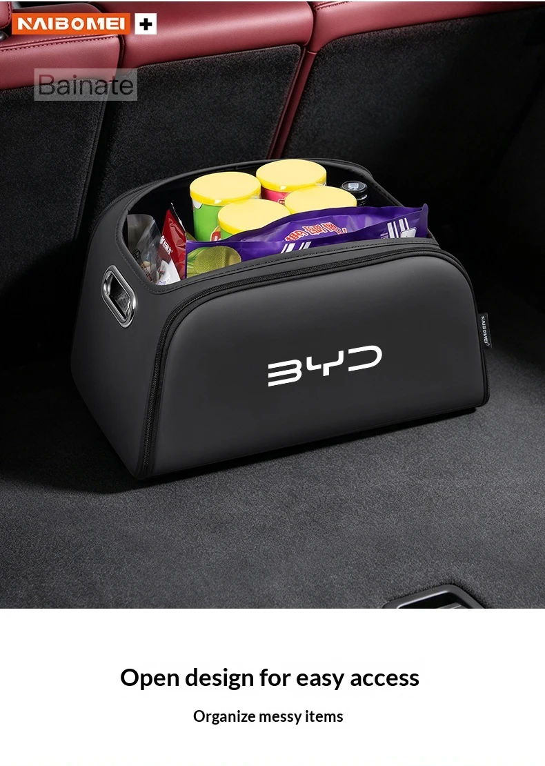 Auto-Kofferraum-Aufbewahrungsbox, für BYD DOLPHIN ATTO2 ATTO3 SEAL U 6 SEALION 7 2025 2026, Großraumige Ordnungs- und Aufbewahrungstasche Zubehör – Detail 2