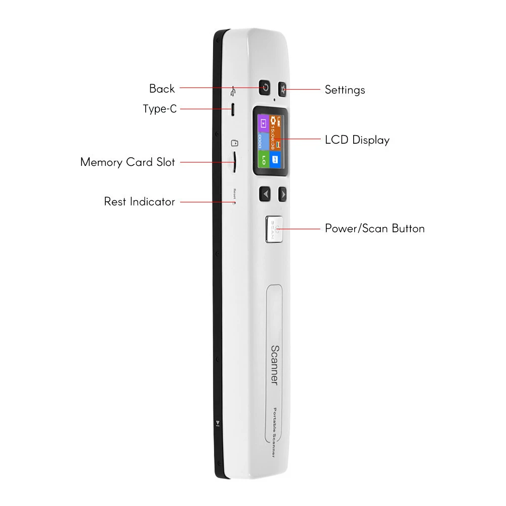 iScan WIFI A4 Scanner Portable Handheld Wand Document/ Book