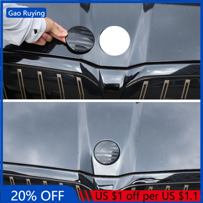 

Gao Ruying For BMW 5 Series G60 2024-2026 ABS Black Car Front Rear Logo Cover Decorative Car Accessories(81mm)