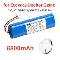 6800mAh Replacement Battery for Ecovacs Deebot Ozmo 900 901 905 920 930 937 N8 Pro 14.4V Li - ION Robot Vacuum Cleaner Battery