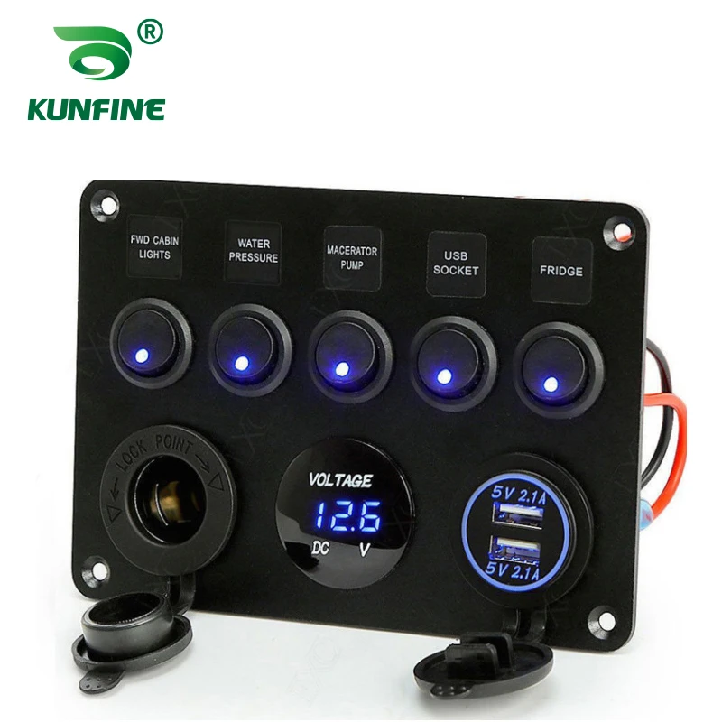 

Multifunctional combination socket 5+3 Panel USB Voltmeter