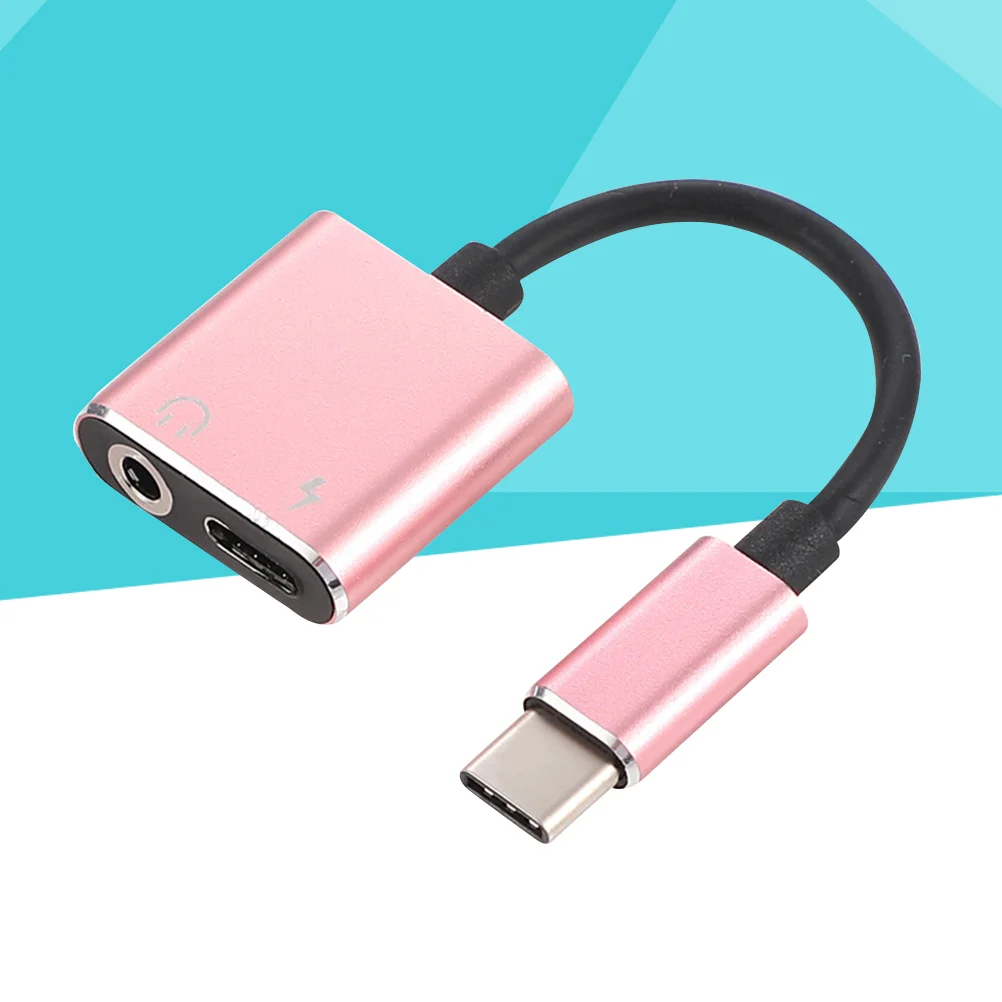 USB Type C to 35mm Audio Adapter Cable 2 In 1 Type-C to 35mm Jack Stereo Headphone Mic Adapter Aux Converter Charging Adapter