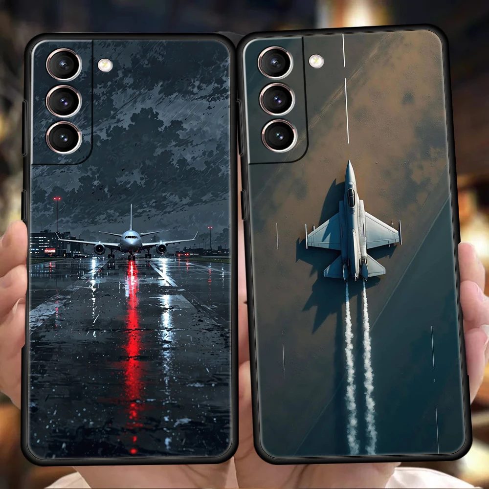 Крутой чехол для телефона с самолетом для Samsung Galaxy S25 Edge S24 S23 S22 Ultra S20 S21 FE 5G S10 S9 Plus S10E Soft Cover