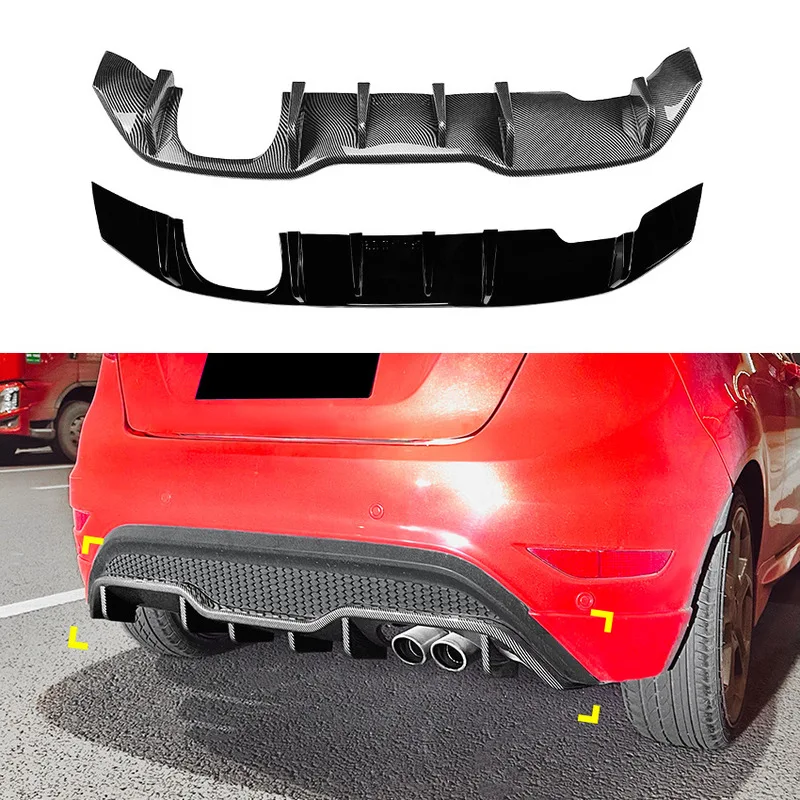 Glossy Black Diffuser Suitable For Ford Fiesta Fiesta ST MK7 2012-2017 Rear Lip Spoiler Body kit