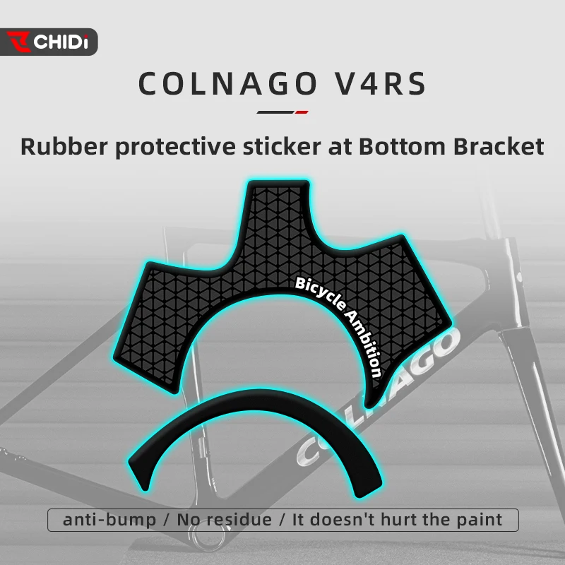 

For Colnago V4RS Road Bike - Frame Down Tube/Bottom Bracket Rubber Protective Film, Sticker, Bicycle Accessories