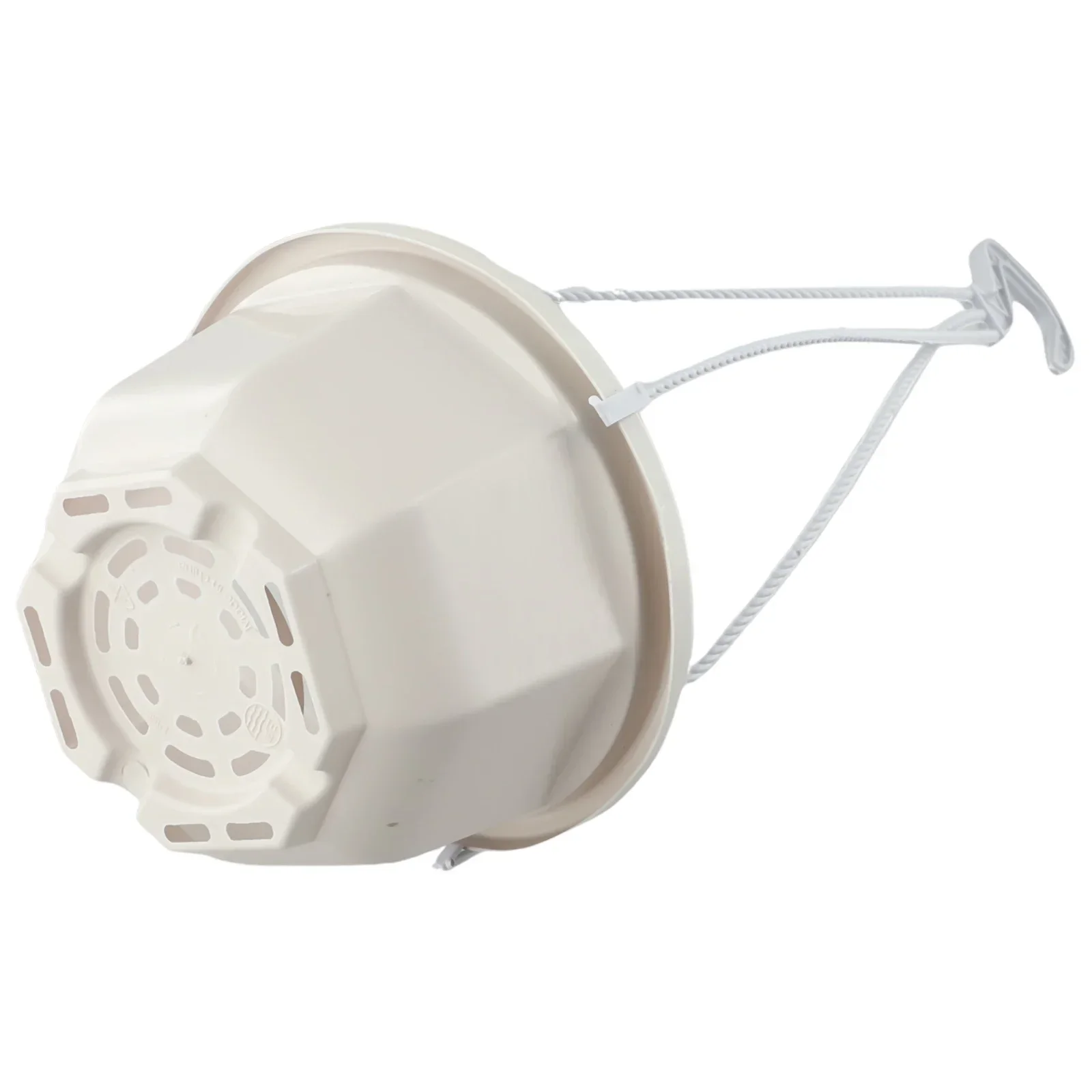 أصيص زهور بلاستيكي معلق ، سلة نباتات مع خطاف قابل للإزالة ، جيد التهوية ومتين ، رائع للشرفة ، الشرفات ، الأبيض #3