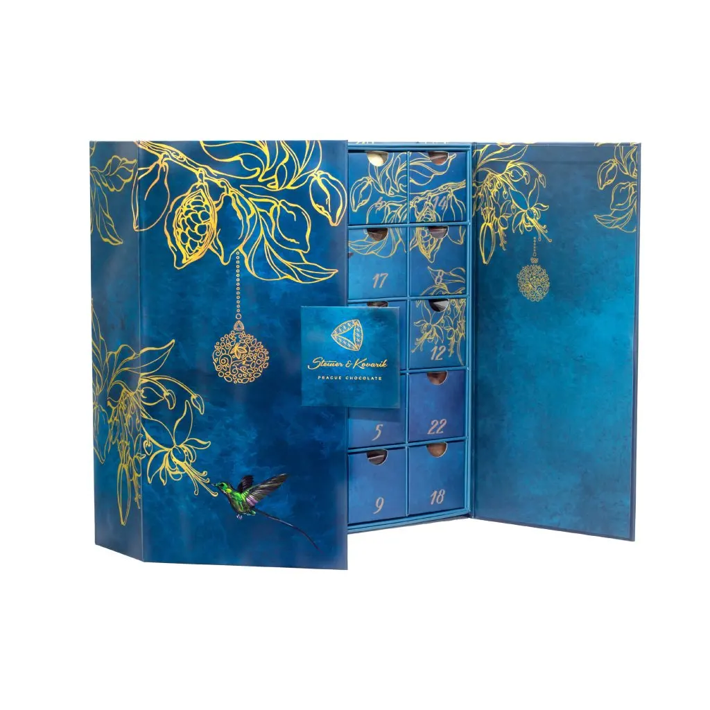 Luxury Best Chocolate Treats Advent Calendar High Custom Ramadan Gift Chocolate Box with Matt Lamination and Embossing