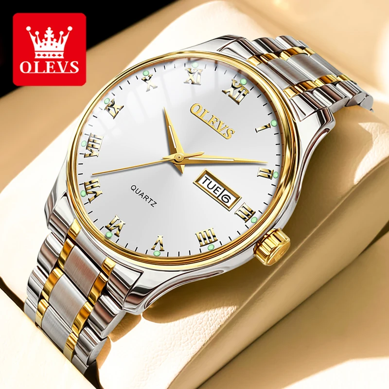 

OLEVS 5568 Original Classic Man Watch Calendar Waterproof Steel Strap Luminous Business Dress Men's Quartz Wristwatches