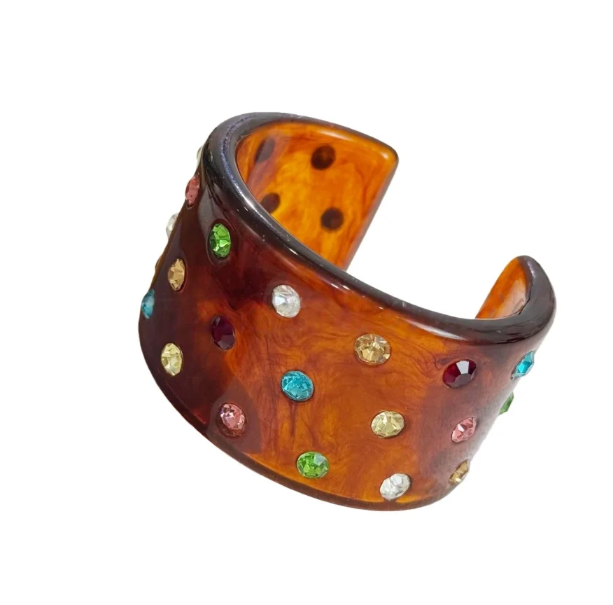Vintage Big Chunky Bangles for Women Men Trendy Resin Wide Cuff Bracelets Fashion Gift Jewelry Accessories
