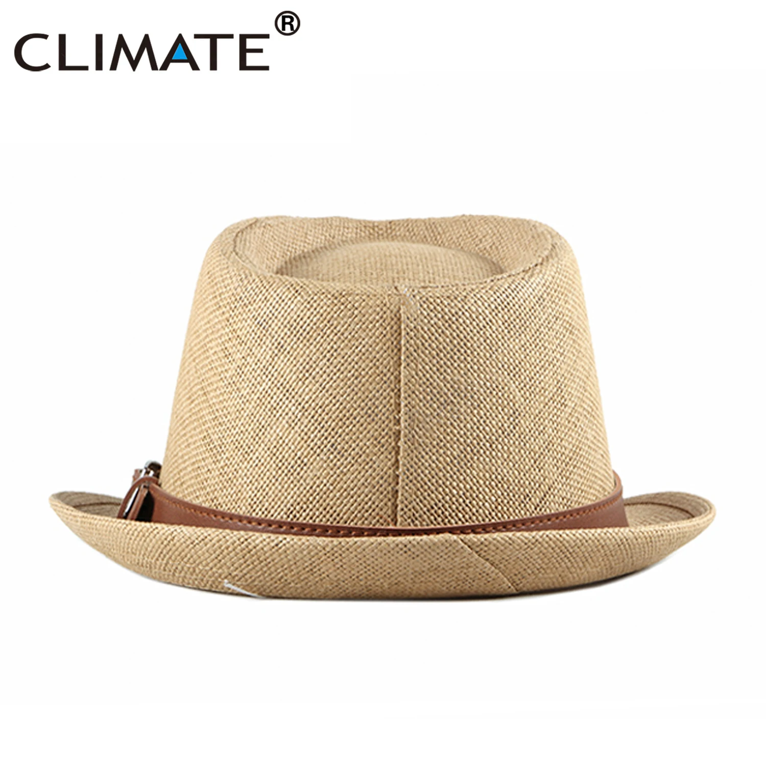 CLIMATE Vintage Summer Straw Hat Cool Men Straw Fedora Panama Hat Paper Retro Hats for Man Solid Fedoras Cap Fedora Men Hat Cap