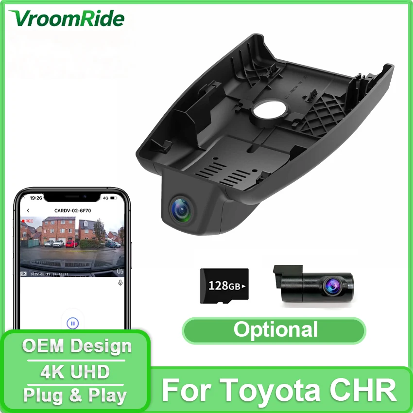 

Car Dvr WIFI Video Recorder Dash Cam Camera For Toyota CHR C-HR Hybrid 2018 2019 2020 2021 2022 2023 2024 2025 DashCam OEM Look