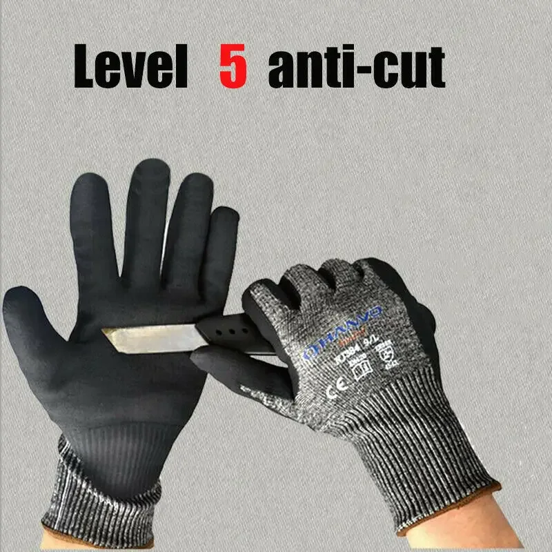 Cut Resistant Work Gloves Nitrile Level 5 Protection Safety Gloves for Industry