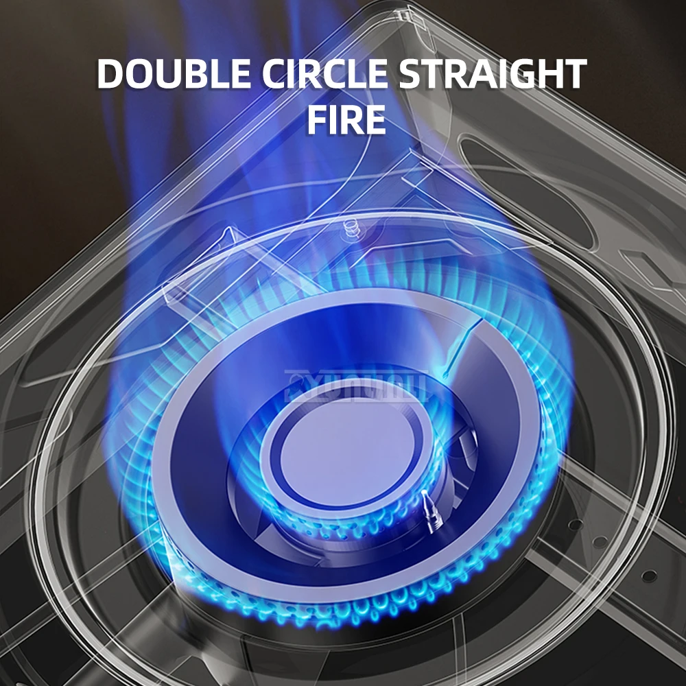 주방 조리기 데스크탑 가스 스토브 2 버너, 가정용 스테인레스 스틸, 강한 화재, 액화 더블 버너 가스 스토브