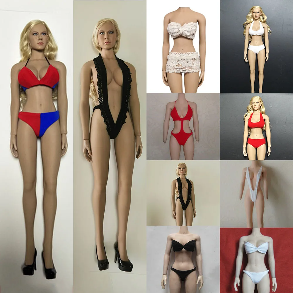

Комплект женского бикини на шнуровке, бюстгальтер, трусы, купальник, пляжная одежда, 12 дюймов, экшн-фигурка, 1/6