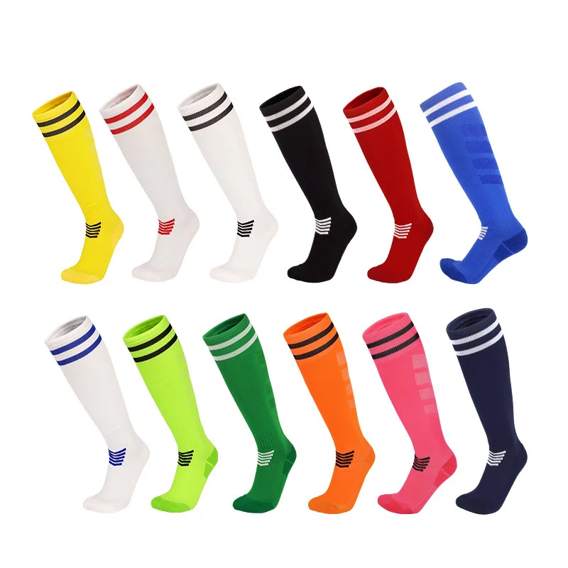 Adults Youths Kids Towel Bottom Soccer Socks Breathable Knee High Training Long Stocking Practical Competitive Mesh Sports Socks