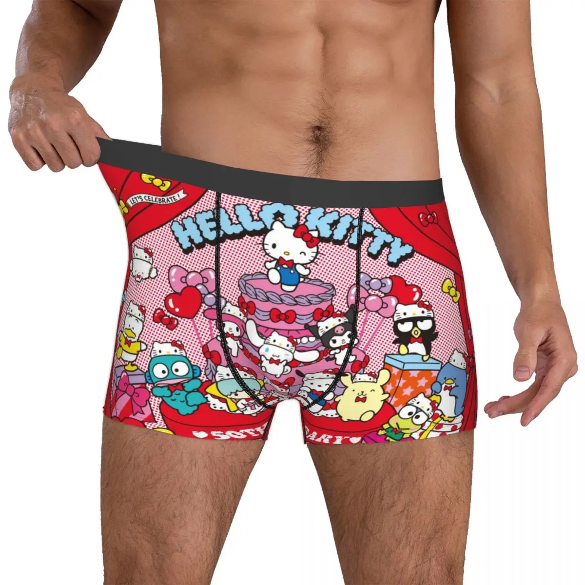 Hello Kitty And Friends Boxers Humorous Underwear Cartoon Boxer Underpants Gag Gift For Men