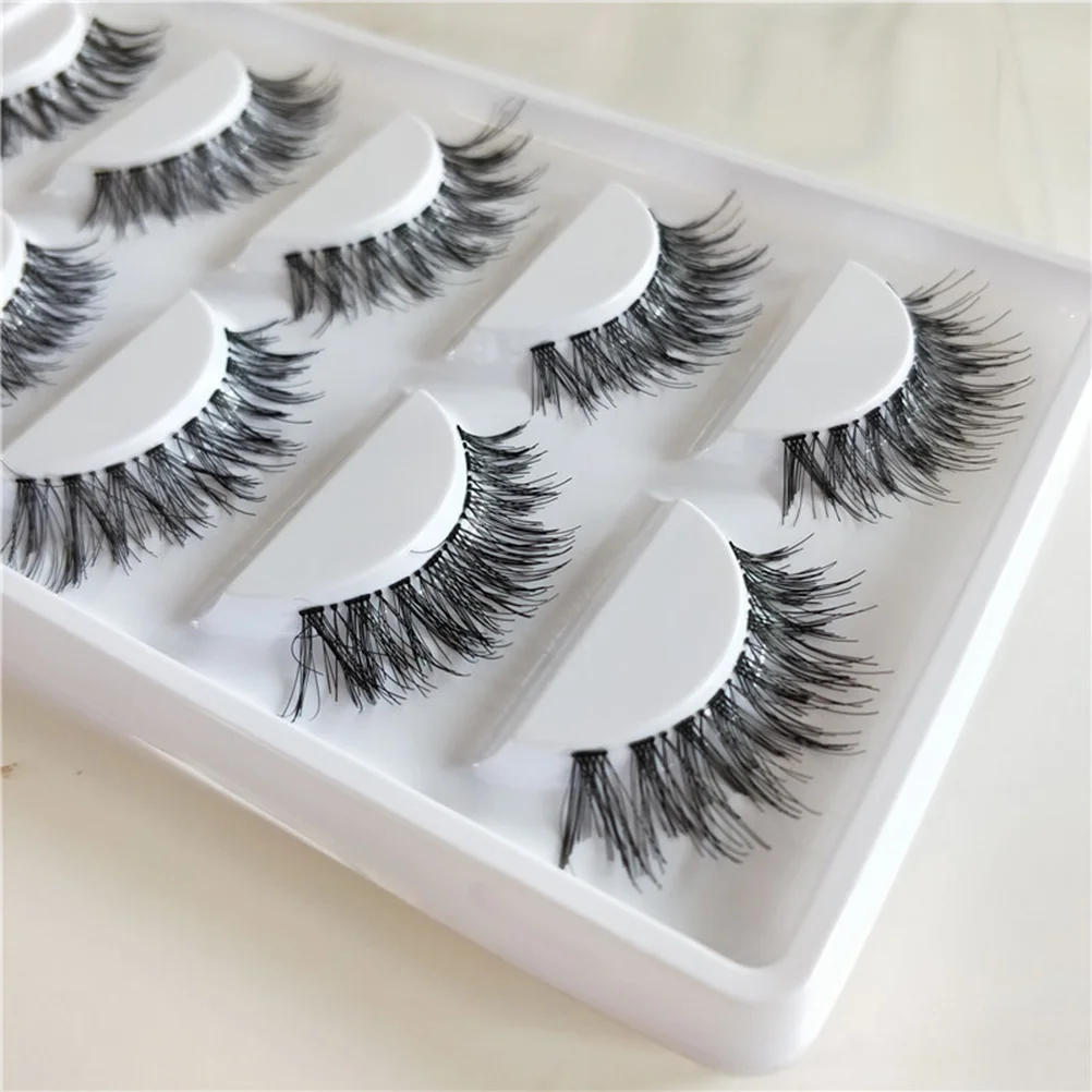 

Fake Eyelashes 5 Pairs Long Thick Cross Dense Lashes Natural False Eyelash Extension For Women Daily Party Makeup