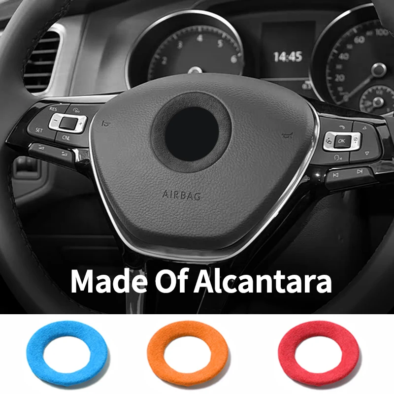 

Made of Alcantara For Volkswagen Golf Steering Wheel Emblem Decorative Circle Ring Trim Sticker Car Interior Tuning Accessories