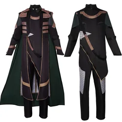 Movie Loki Costume Cosplay Outfits Disguise Uniform With Cape Cloak For Adult Men Halloween Carnival Suits Custom Made