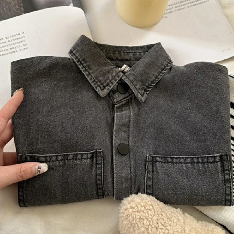 2-7 Years Boys Denim Coat Spring Autumn Kids Jacket Solid Color Cardigan Baby Outerwear Birthday Gifts New Children\'s Clothing