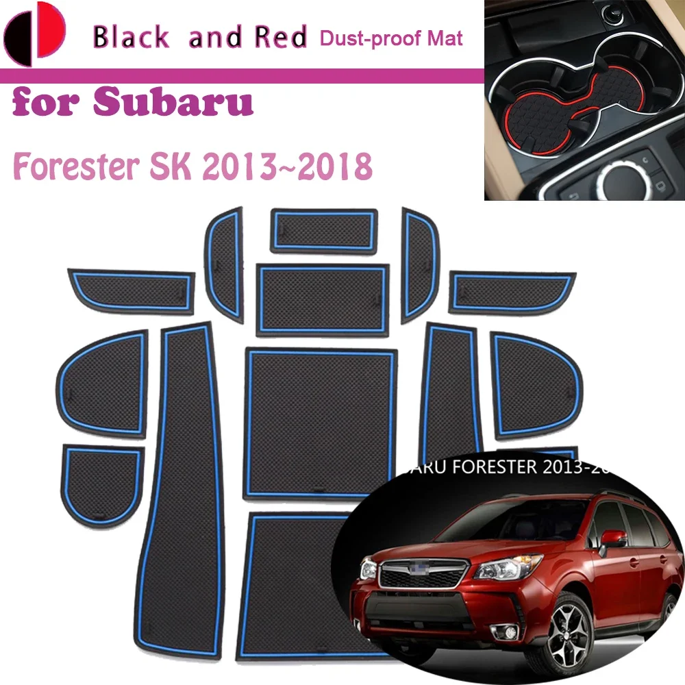 

Rubber Mat Door Groove for Subaru Forester SG SH SJ SK 2013~2018 Cushio Gate Storage Slot Coaster Dust-proof Car Sticke Pad Auto