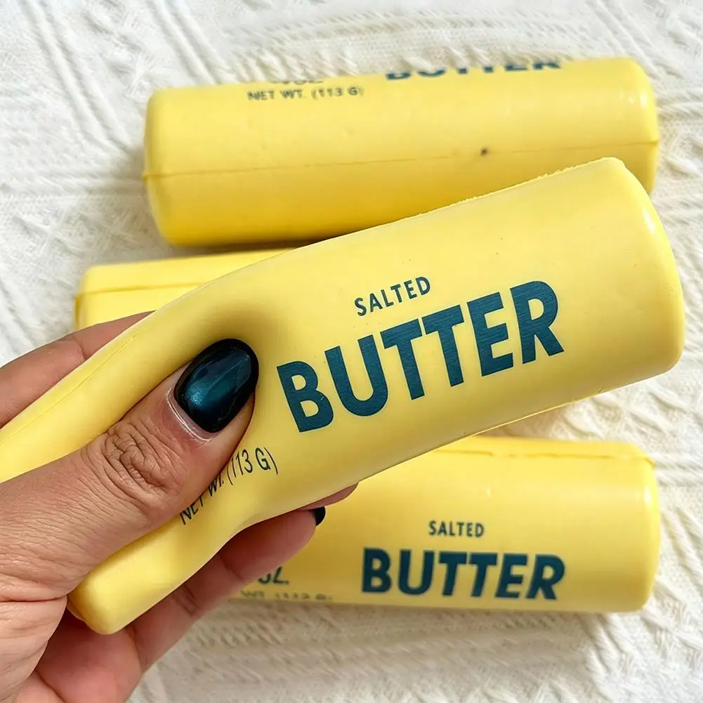 1/2/3Pcs Butter Stick Squishy Toy Soft Slow Rising Fake Food Sensory Squeeze Toy, Anxiety Relief Gift for All Ages