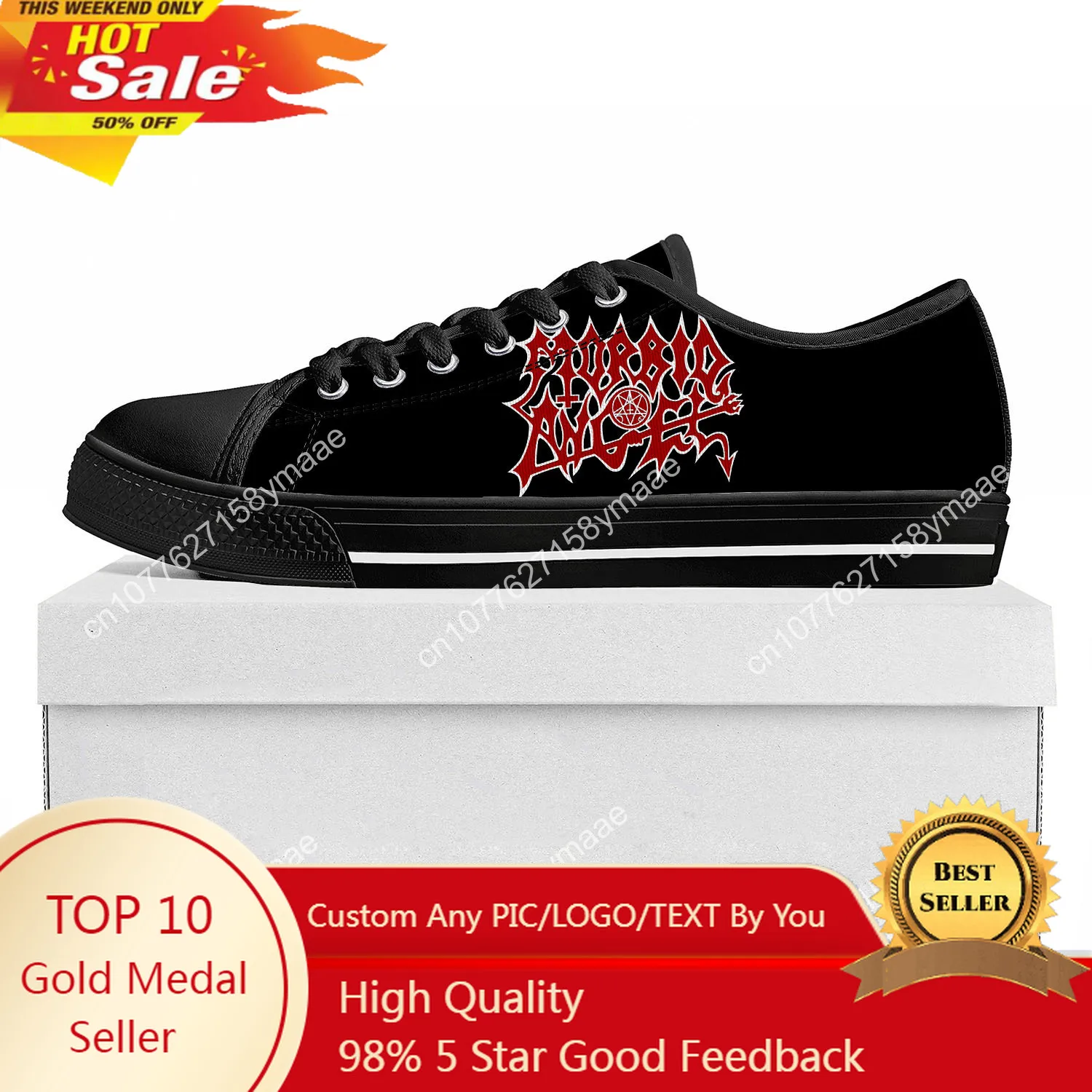 

Morbid Angel Low Top Sneakers Womens Mens Teenager High Quality Sneaker Canvas Casual Custom Made Shoes Customize Shoe Black