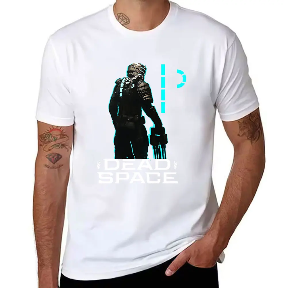 Men's Pure Cotton T-Shirt Dead Space Inspired Isaac Clarke Armor Print Casual Crew Neck Short Sleeve Tee for Gamers
