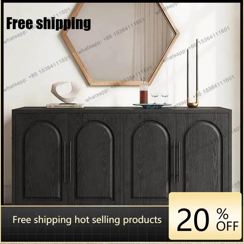 

LD French retro dining side cabinet living room small apartment solid wood homestay entrance arch cabinet