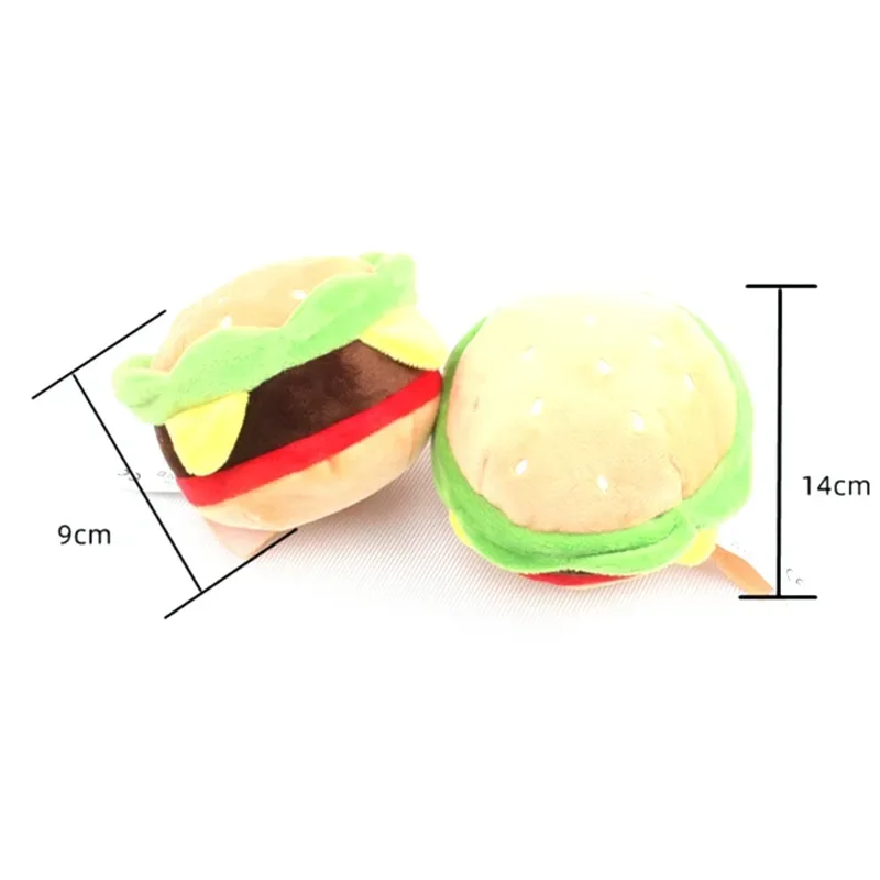 Cute Plush Dog Toys Creative Burger Funny toy Interactive Squeaky Chew Bite Toy Pet Accessories Supplies Hamburg/Ice Cream/Pizza