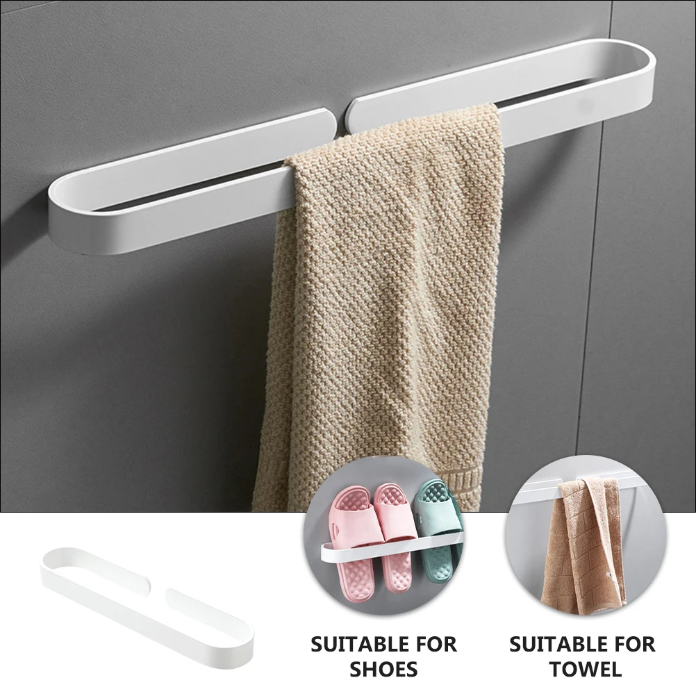 

Aluminium Alloy Towel Holder Functional Bathroom Organizer with Dual Purpose Mounting for Tidy Roll Paper and Towel Storage