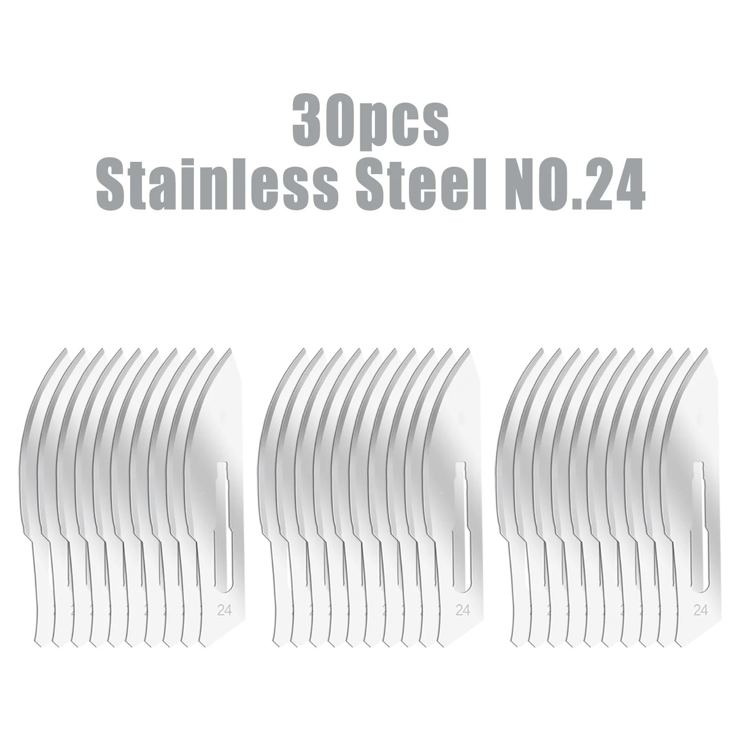 

30 NO.24, multifunctional EDC blades, individually packaged for easy portability