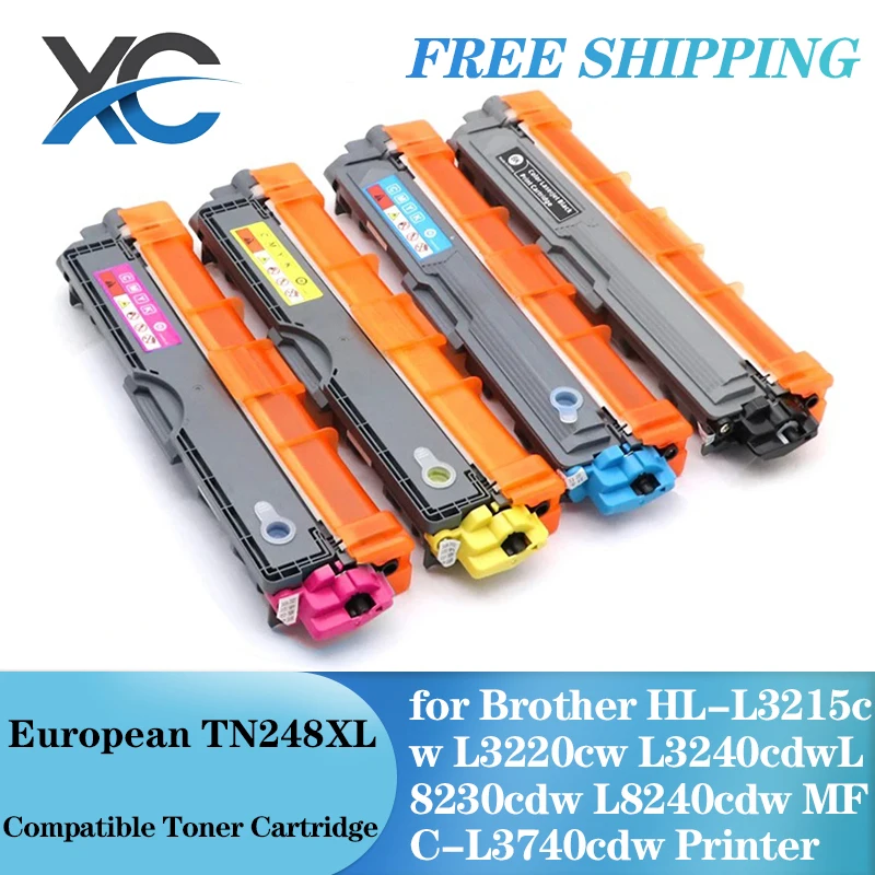 European TN248 TN248XL Toner Cartridge Compatible for Brother HL-L3215cw L3220cw L3240cdw L8230cdw L8240cdw MFC-L3740cdw Printer