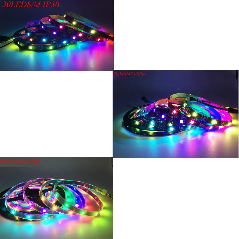 

Independent addressable SK6812 strip light black/white PCB 1m/4m/5m 30/60/144 LED RGB light IP30/65/67 DC5V