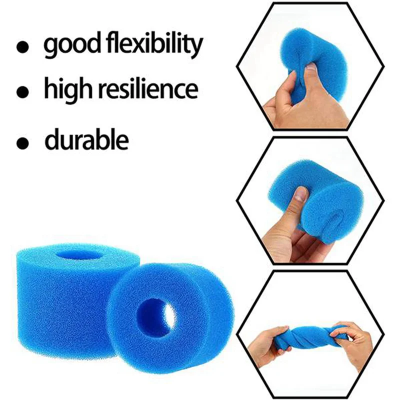 

B72A 80 PCS Pool Filter Cartridge For Type H,Replacement Swimming Pool Filter Foam Sponge Filter Cartridges For Intex Type H